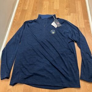 Vineyard Vines x MLB Milwaukee Brewers Quarter Zip Pullover – Men’s L
